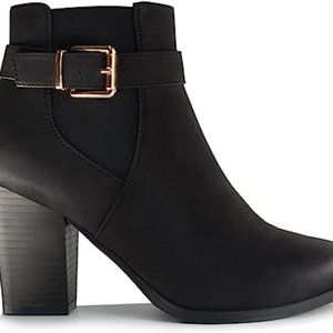 ZoiZum Women's Ankle Boots Block Heel Buckle Strap Ankle Boot 8.5  # 746